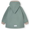 Dětská nepromokavá bunda Matwai od Mini A Ture v zelené barvě - zezadu, pohled na kapuci a reflexní prvky