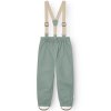Dětské nepromokavé kalhoty s nastavitelnými ramenním popruhy od Mini A Ture v zelené barvě