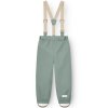 Dětské nepromokavé kalhoty s nastavitelnými ramenním popruhy od Mini A Ture v zelené barvě