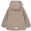Dětská softshellová bunda v hnědé barvě od Mini A Ture - zezadu, s kapucí