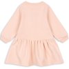 Dívčí bavlněné šaty v růžové barvě s dlouhým rukávem a výšivkou třešniček na hrudníku od Konges Sløjd