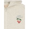 Dětská mikina s kapucí v šedé barvě s potiskem třešničky od  Konges Sløjd