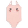 Jednodílné dívčí plavky v růžové barvě s kočičkou od Konges Sløjd
