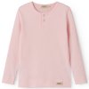 Pohodlné dětské triko s dlouhým rukávem a knoflíčky u krku v růžové barvě od MarMar