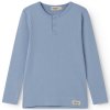 Pohodlné dětské triko s dlouhým rukávem a knoflíčky u krku v modré barvě od MarMar