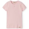 Dětské modalové triko s krátkým rukávem a knoflíčky v růžové barvě od MarMar