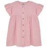 Dívčí mušelínové šaty v růžové barvě se zapínáním na knoflíky