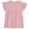 Dívčí mušelínové šaty v růžové barvě se zapínáním na knoflíky