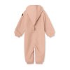 Fleecový overal pro miminka v růžové barvě od Mini A Ture - varianat od vel. 74 s žebrováním kolem nohavic a rukávů