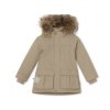 Technicky špičková bunda na zimu pro děti v béžové barvě od značky Mini A Ture - s kožíškem na kapuci