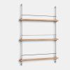 Policový systém Magazine "MS.115.1." Moebe - Oak / Stainless Steel