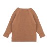 Dětský žebrovaný merino svetr ve skořicové barvě od značky Lillelam - zezadu