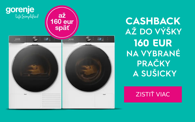 Cashback Gorenje: Práčky a sušičky