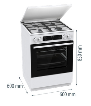kombinovaný sporák Gorenje GKS6C71WF