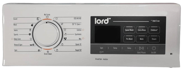 ovládací panel práčky LORD W9 4.GN