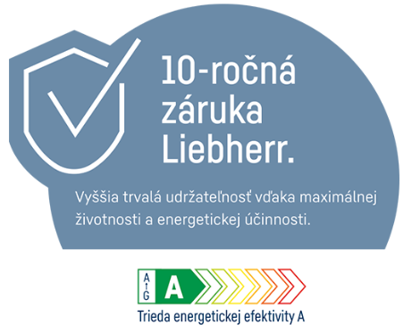 10 rokov záruka na Liebherr chladničku s energetickou účinnosťou A