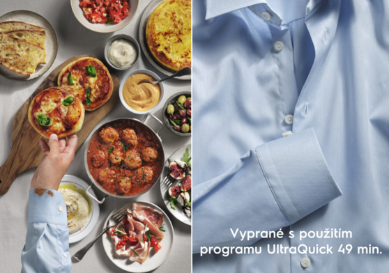UltraQuick 49min je úspornejší, no účinný program optimalizovaný na každodenné pranie. Aj pri nízkych teplotách (30 °C) 