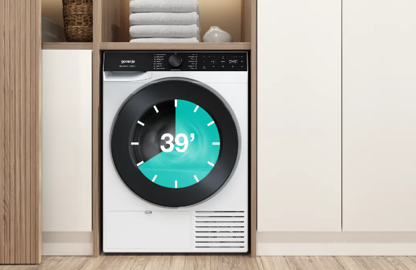 Gorenje FastDry Pro: Potrebujete mať bielizeň rýchlo usušenú? Zvoľte rýchly program Intenzívny 39' pre bežnú každodennú náplň a všetko zvládnete v krátkom čase.