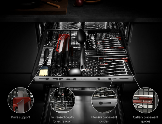 Zásuvka MaxiFlex je navrhnutá pre príbor a kuchynské náčinie 