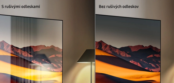 Matná obrazovka televízora, ktorú slnko neprekvapí a bráni odleskom