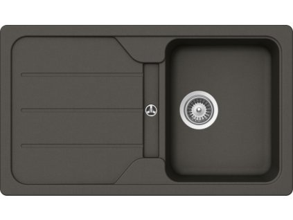 Schock Formhaus D-100 + sifón bez excentra ASPHALT