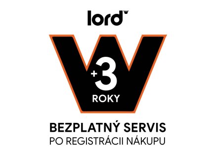 Bezplatný servis 3 roky po registrácii: https://jistota.lord.eu/sk/