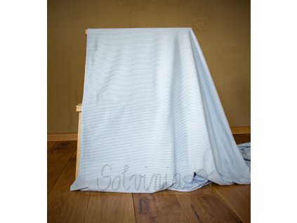 Úplet bio bavlna modrošedý proužek