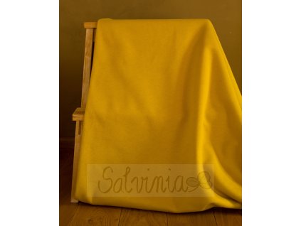 Teplákovina počesaná bio bavlna- hořčicová