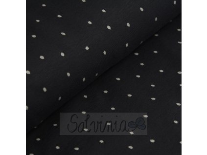 Úplet bio bavlna- třpytivé puntíky na šedé