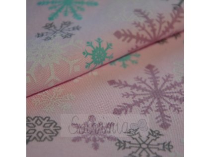 Úplet bio bavlna-vločky na růžové