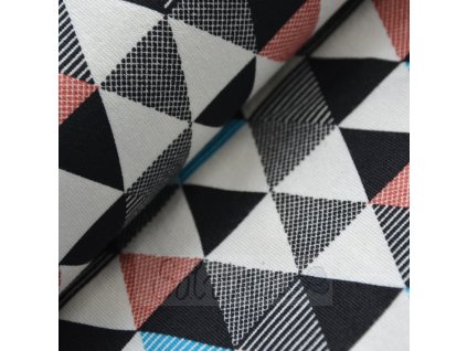 Úplet bio bavlna- přírodní/barevné trojúhelníky