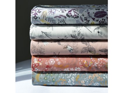 Popelín bio bavlna s přírodními motivy