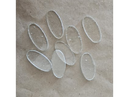 Sklenené ovály, priehľadné, 10ks 3,5cm, COE90