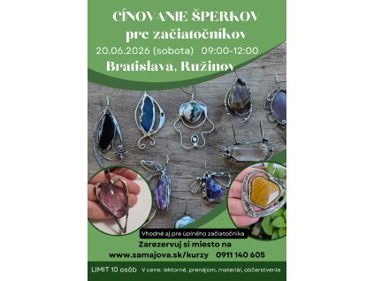 20.06.2026 Bratislava (sobota), Kurz cínovania šperkov pre začiatočníkov