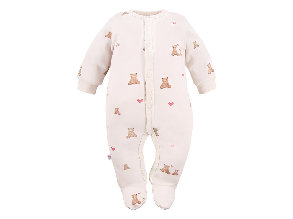 Eevi overal Hearts&Bears ze 100% bavlny -ecru