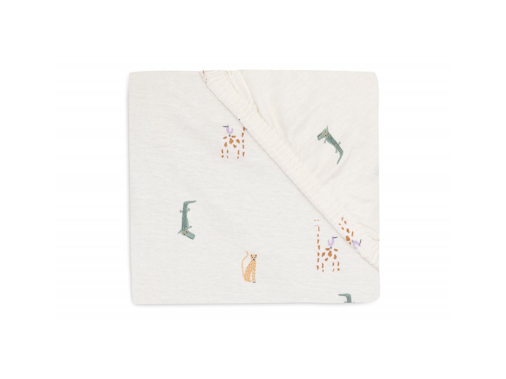 Jollein Prostěradlo ze 100% bavlny 120x60cm Jungle Jambo