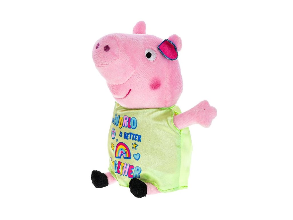 Plyšové prasátko 20cm zelené šaty