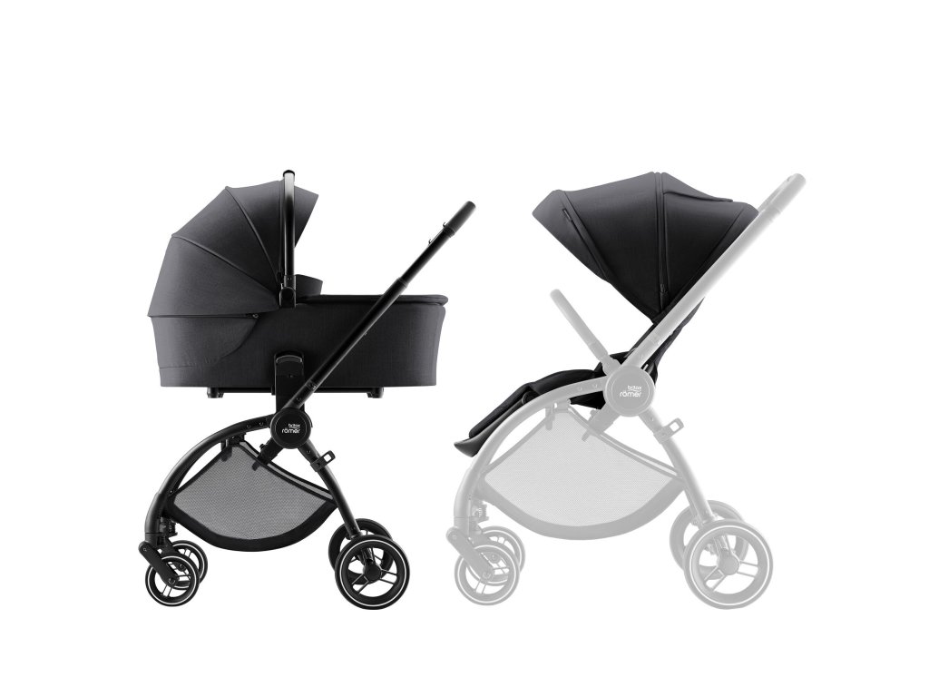 Britax Römer Set kočárek Rio + hluboká korba Style, Carbon Black