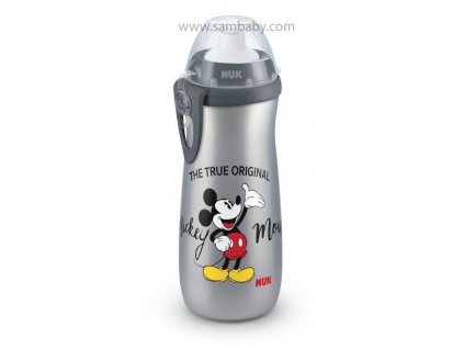 NUK FC Láhev Sports Cup, Disney - Mickey 450 ml, SI push-pull pítko šedá