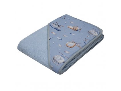 Eko dětská osuška s kapucí froté - letadla