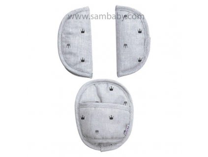 Dooky Chránič pásu Universal Pads Light Grey Crowns