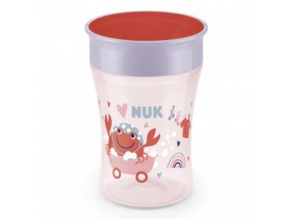 Nuk Dětský hrníček Magic s víčkem 360° červený