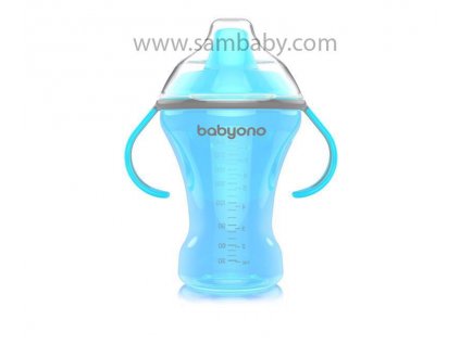 Babyono Hrnek netekoucí s tvrdým náustkem NATURAL NURSING 260 ml modrý