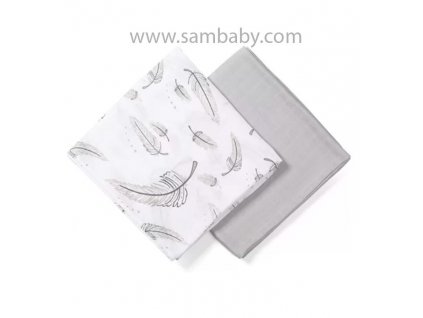Babyono Pleny mušelínové Bamboo 2 ks Feathers