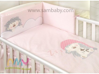 Amy Povlečení do dětské postýlky 2.díl Ježek - růžový