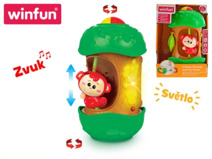 Winfun Válec s veselou opicí 20cm na baterie