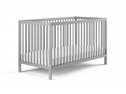 Sambaby Dětská postýlka Basic - buk, barva light grey