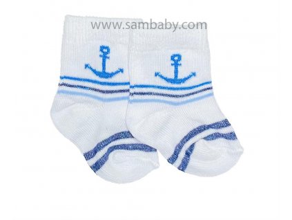 Tombis Dětské ponožky 35 kotva bílo-modré