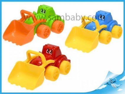 Traktor veselý s nakladačem 26cm 3barvy 12m+ - barva modrá