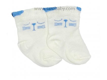 Tombis Dětské ponožky 38 kocourek krémovo-modré